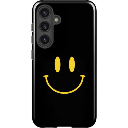 Black Happy Face Galaxy S25 Impact Case